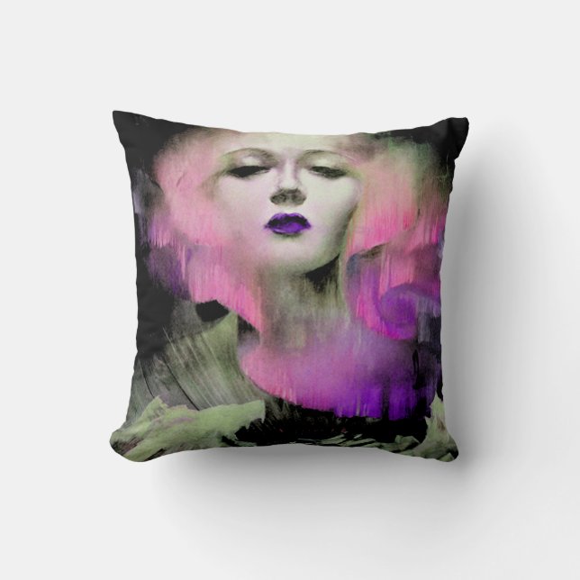 Coussin Aurora par Clive Henry Pink violet nuit (Recto)