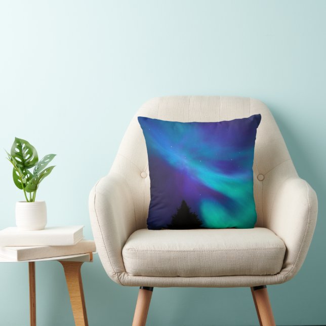 Coussin Aurore Boréale | Canada Ontario Sudbury (Chaise)