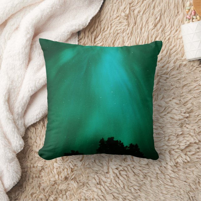 Coussin Aurore Boréale de Nuit | Ontario, Canada (Couverture)