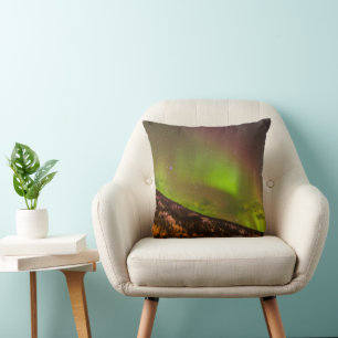 Coussin Aurore Boréale Montagnes Fairbanks Alaska