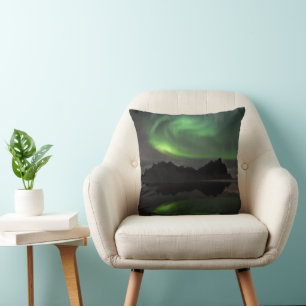 Coussin Aurores boréales Plage de Vestrahorn Hofn, Islan