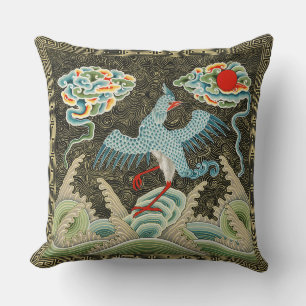 Coussin Auspicious Tide & Phoenix Rising Motif chinois