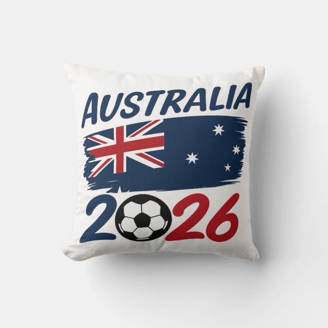 Coussin Australia 2026 Soccer Fan Design Flag Colors (Recto)
