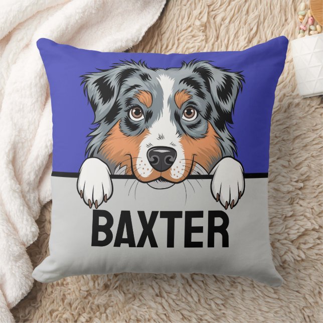 Coussin Australian Shepherd Personnalisé Amoureux de les c (Couverture)