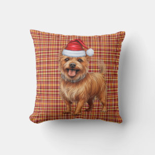 Coussin Australian Terrier Dog Red Plaid Noël Holiday