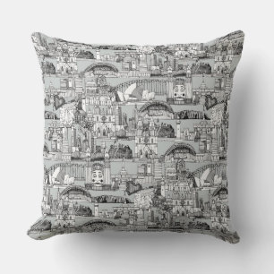 Coussin Australie toile de jouy monochrome