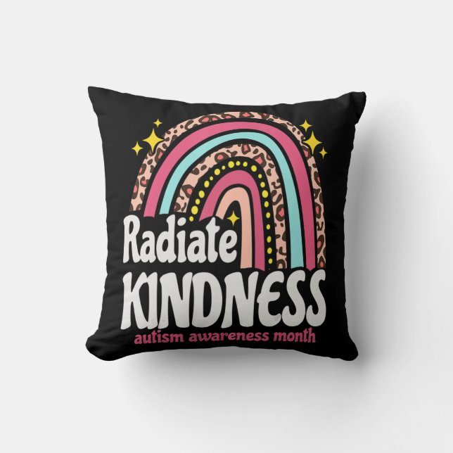 Coussin autism world awareness leopard rainbow Radiate Kin (Recto)