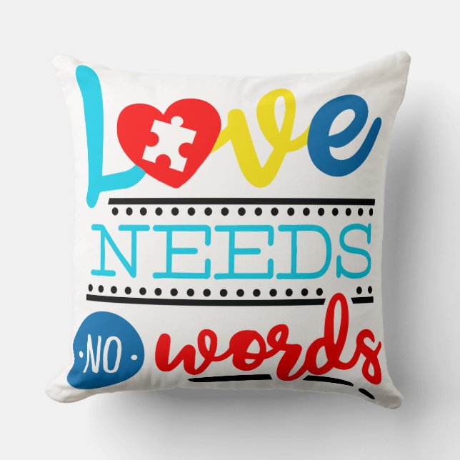 Coussin Autisme - Jetez l'oreiller 20" x 20" (Recto)