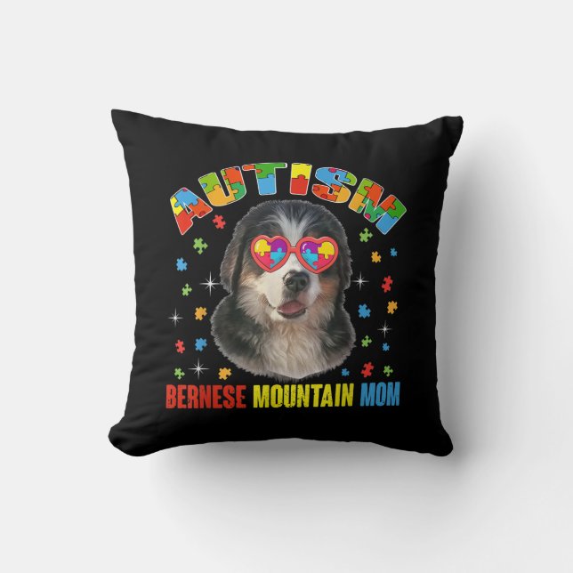 Coussin Autiste | Autisme Bernese Mountain Dog Maman Puzzl (Recto)