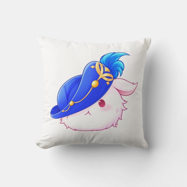 Coussin Autocollant de lapin sorcier bleu mignon (Recto)