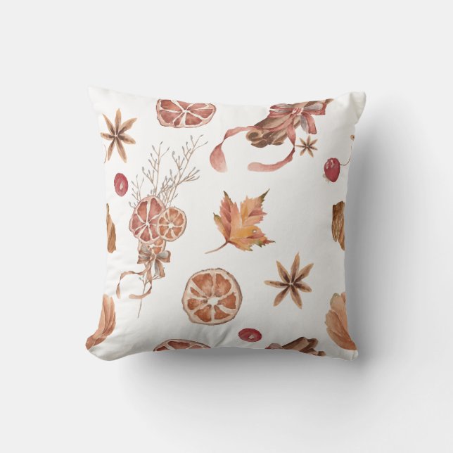 Coussin Automne Automne Citrus Star Anise Cinnamon Aquarel (Recto)