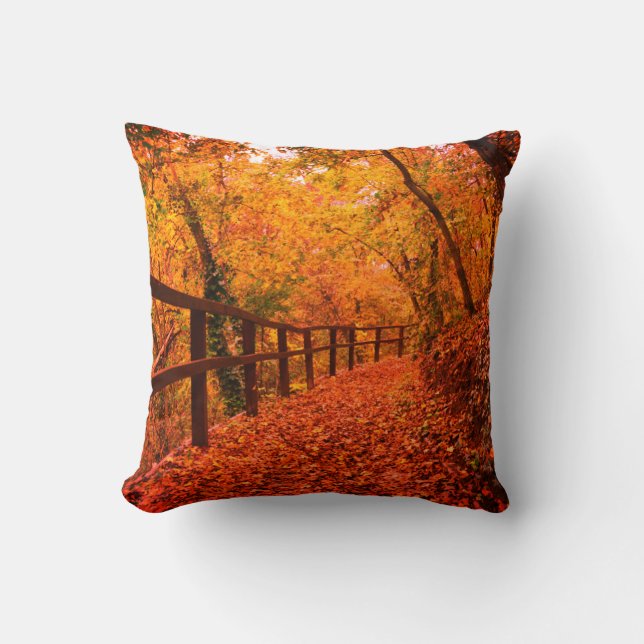 Coussin Automne Automne Feuille moderne Orange Rustique (Recto)