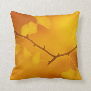 Coussin Automne/Automne Ginkgo/Gingko Maidenhair Feuilles