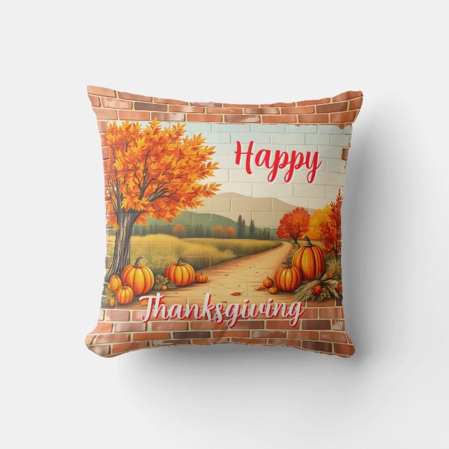 Coussin Automne Beau Bon thanksgiving moderne (Recto)