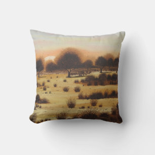 Coussin automne boisé rustique Coucher de soleil