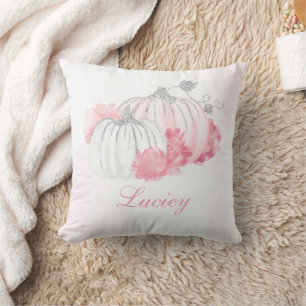 Coussin Automne Citrouille rose Parties scintillant fille 