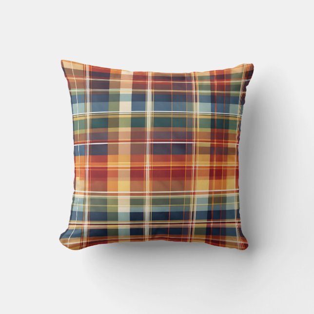 Coussin Automne Coloré Automne Thanksgiving Plaid (Recto)
