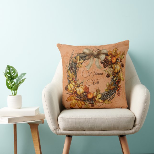 Coussin Automne Couleur Fer Bienvenue Automne (Chaise)