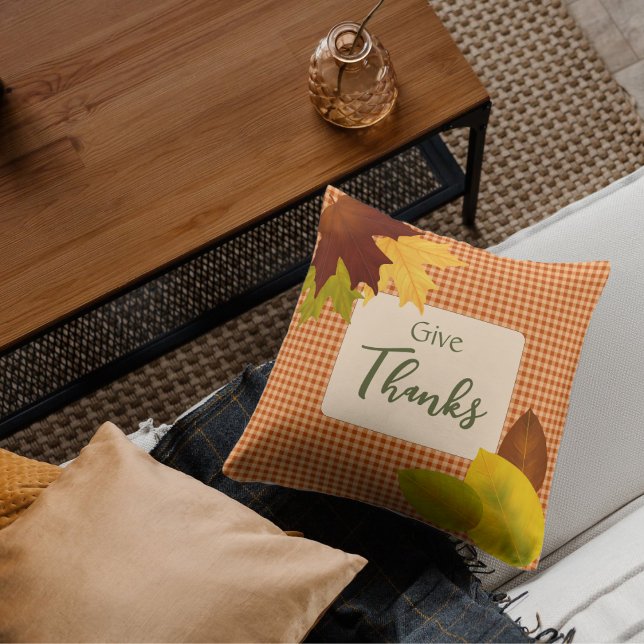 Coussin Automne En vichy Thanksgiving Thanksgiving Thlow P (Créateur téléchargé)