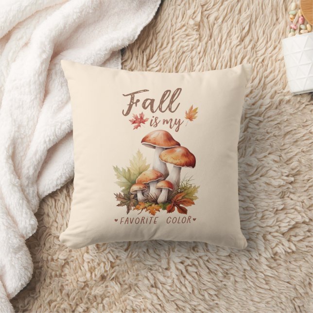 Coussin Automne Est Ma Couleur Préférée - Champignons & Fe (Couverture)