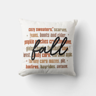 Coussin Automne Favoris Word Art