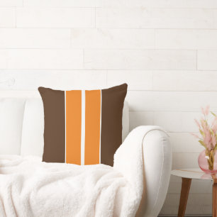 Coussin Automne Festival Orange Cocoa Brown Racing Stripes