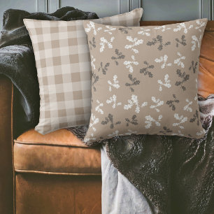 Coussin Automne Feuillage Feuille Brown Motif plat