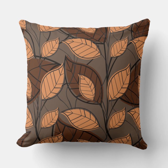 Coussin Automne Feuilles Brown (Recto)