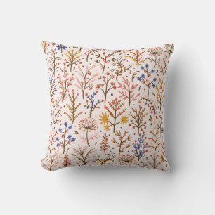 Coussin Automne Floral Motif sans couture. Doodle Plante, 