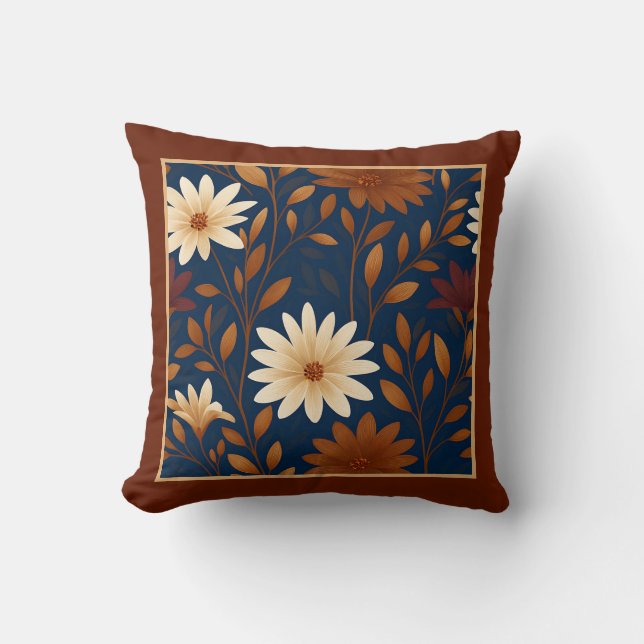 Coussin Automne Florals Ferme Boho - Élégant (Recto)