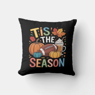 Coussin Automne Football Automne Citrouille Lover café