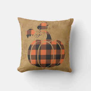 Coussin Automne Orange Et Noir Plaid Automne Citrouille