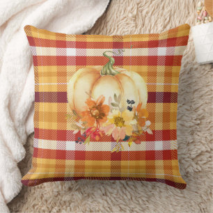 Coussin automne plaid