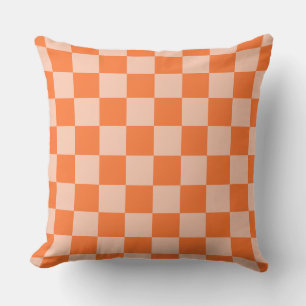 Coussin Automne Rétro Automne Orange Tartan Plaid
