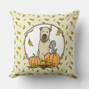 Coussin Automne Roue Terrier (blé 1b2) Citrouille mignon