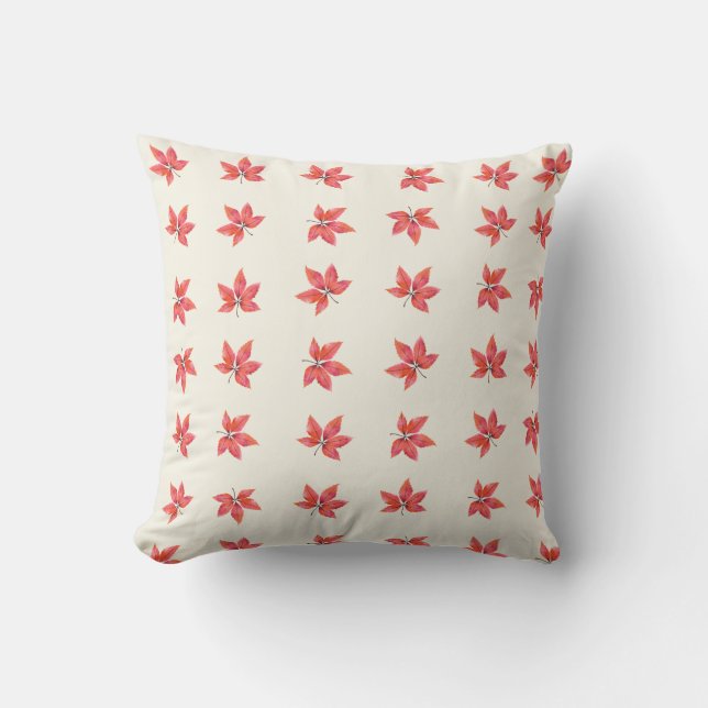 Coussin Automne Rouge Feuille Ferme Décor Cosy (Recto)