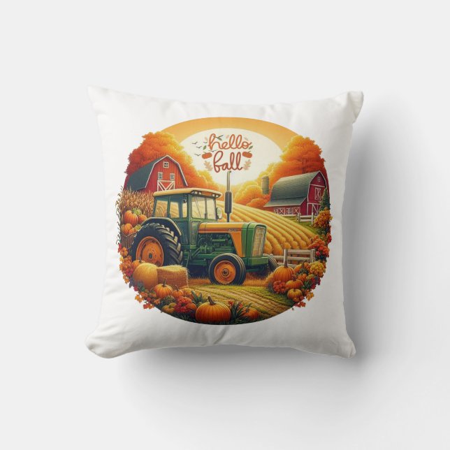 Coussin Automne rustique/vintage sur la ferme (Recto)