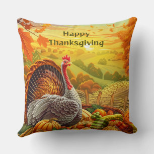 Coussin Automne Turquie Citrouilles Thanksgiving Thanksgiv