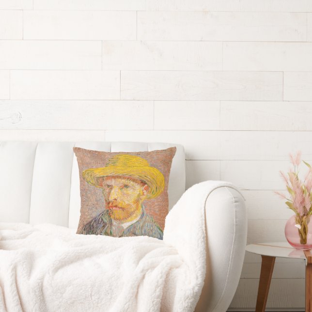 Coussin Autoportrait de Vincent Van Gogh avec chapeau de p (Canapé)