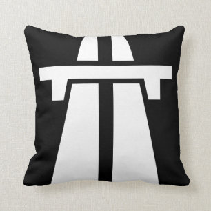 Coussin Autoroute, autoroute, autoroute - blanc