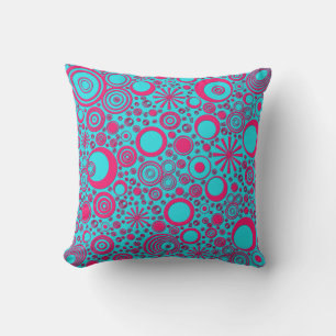 Coussin Autour De L'Oreiller À Jets Pink-Aqua