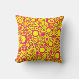 Coussin Autour de l'oreiller à lancer rose-jaune