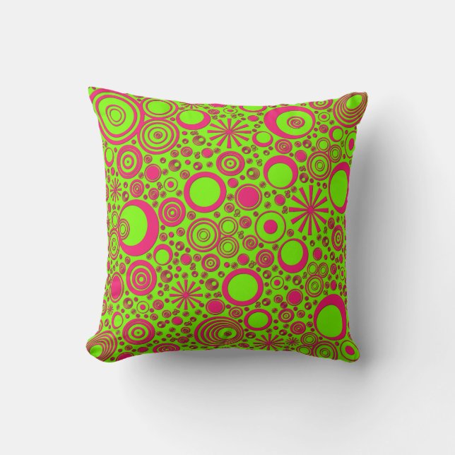 Coussin Autour de l'oreiller à lancer rose-vert (Recto)