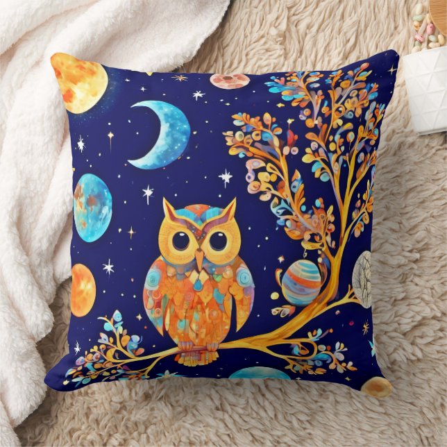 Coussin Autres oeuvres d'art des hibou : Merveilles célest (Couverture)