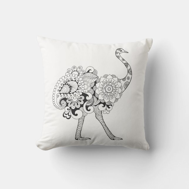 Coussin Autruche inspirée (Recto)