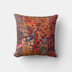 Coussin AUTUMN FOREST ANIMALS Haricots, faisan, Floral rou
