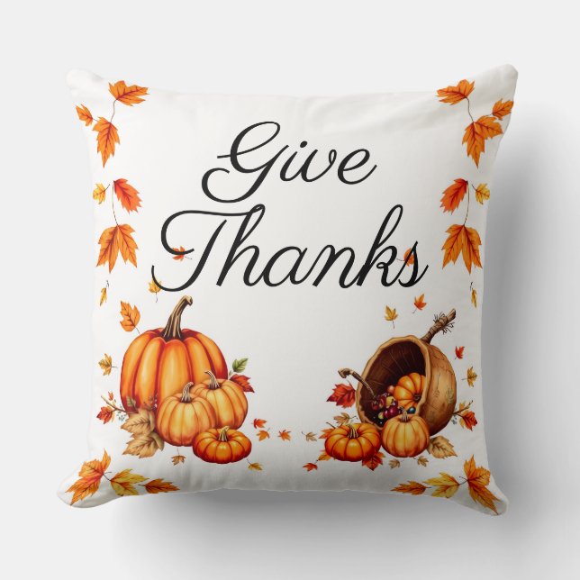 Coussin Autumn Harvest Pumpkin Throw Pillow (Recto)