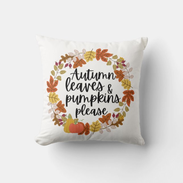 Coussin Autumn leaves and pumkins please (Recto)