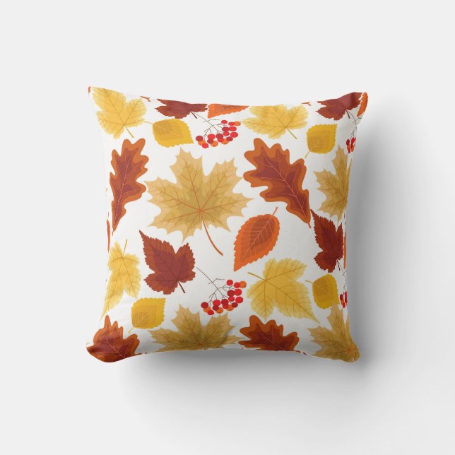 Coussin Autumn Leaves Pattern (Recto)