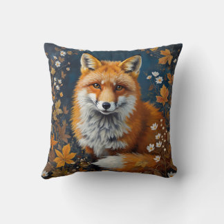 Coussin Autumn Red Fox – Orange Fox Illustration